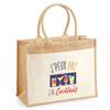 Beach Bag - PLANETEE - Jute with Pocket Cocktails I Can't - Cotton - Multicolored - 43x33 Cm