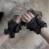 2PCS Elegant Lace Hand Sleeve Japanese Korean Style Wrist Cuffs For Cosplay And Photoshoot Comfortable Elastic Design