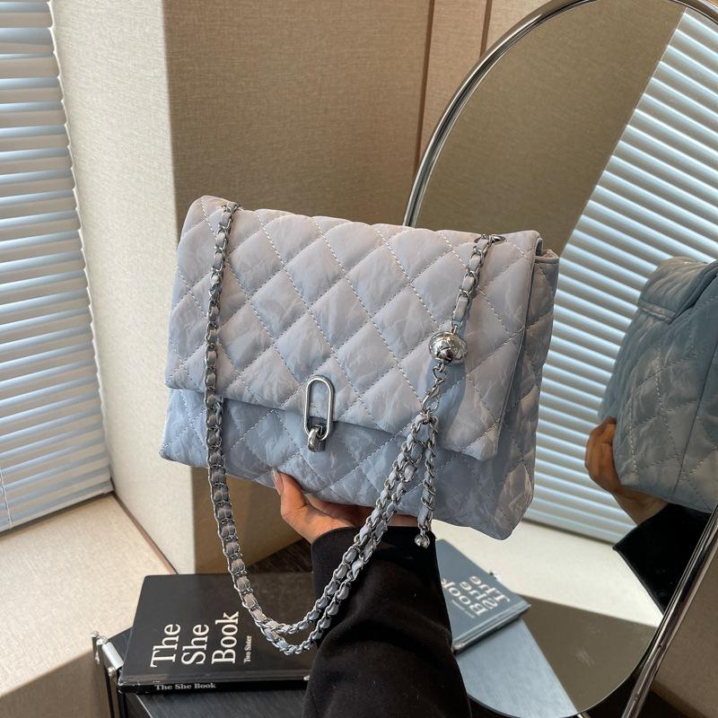 Premium texture bag women's new trendy fashion diamond chain bag niche women's shoulder messenger bag