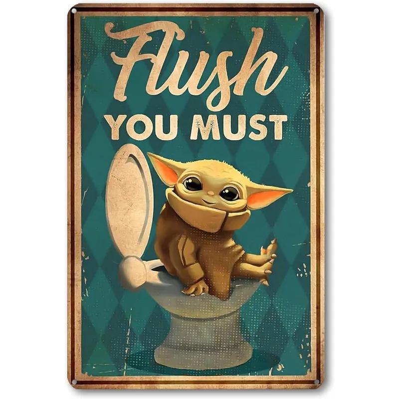 Vintage Metal Tin Poster Retro Bathroom Wall Art Sign Restroom Decor Plaque Metal Plate Poster for Toilet Home Decor