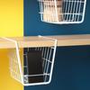 Under Cabinet Shelf Basket Organizer Metal Wire Rack Hanging Add On Storage Rack with Phone Holder