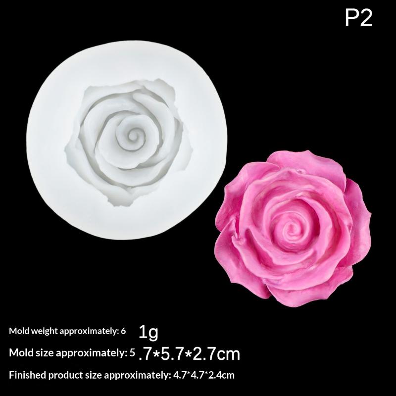 3D Rose Flower Silicone Candle Mold Handmade Soap Making Epoxy Gypsum Form Artware Diy Chocolate Ice Cake Bakware