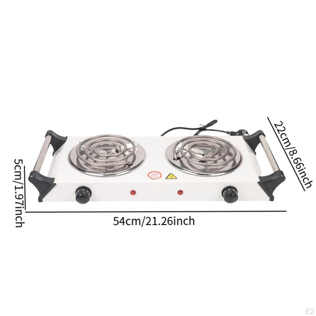 Countertop Double Burner 2000W Electric Cooktop for Kitchen Camping Steaming