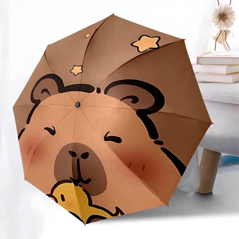 Reisparaplu met Capybara Thema - 8 baleinen, Automatische Open- en Sluiting, Draagbaar Opvouwbaar Ontwerp, Compacte en Stijlvolle Paraplu Geschikt voor Buiten