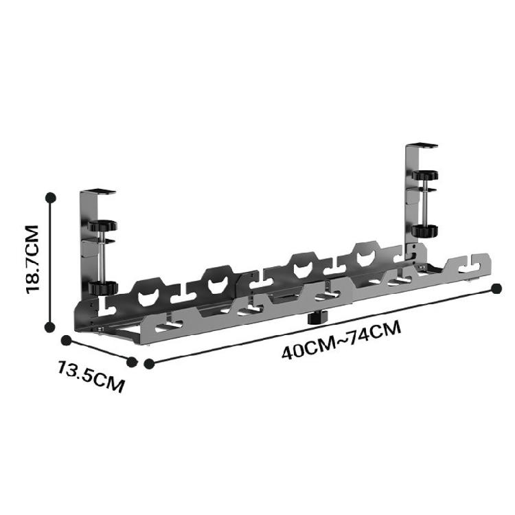 Under Desk Cable Management Tray, No Drill Iron Desk Cable Organizers, Wire Management Tray Cable Management Rack