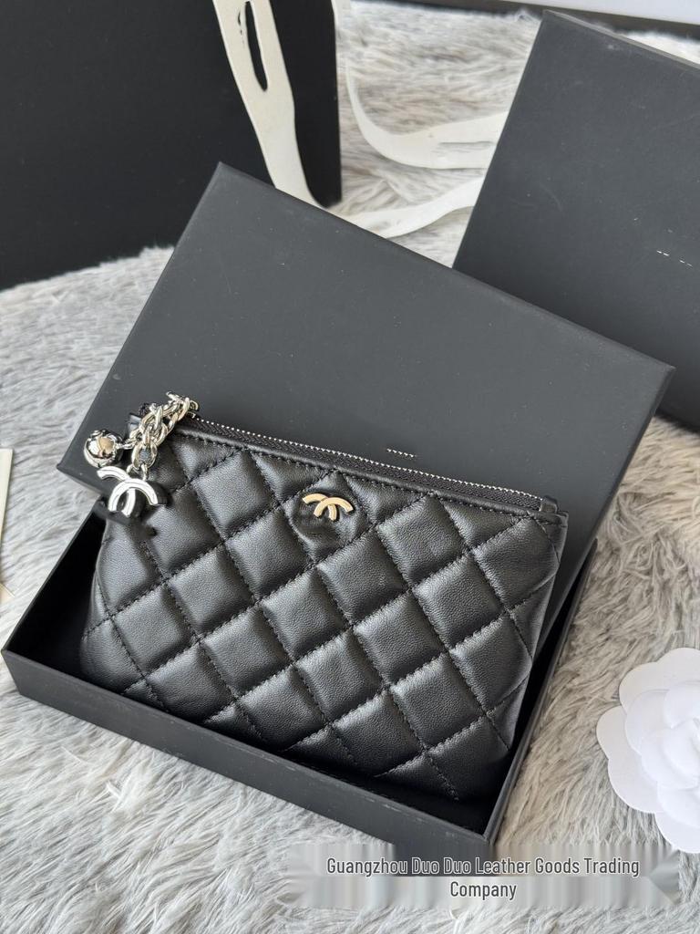 Trendige Echtleder-Kartenhalter-Geldbörse mit Rautenmuster