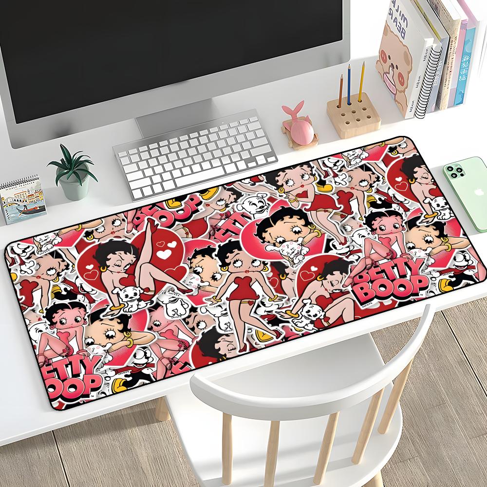 B-Betty B-Boop Mauspads Gummi-Matte Laptop XXL Mauspads Notizbuch Gamer Computertisch Gaming-Zubehör