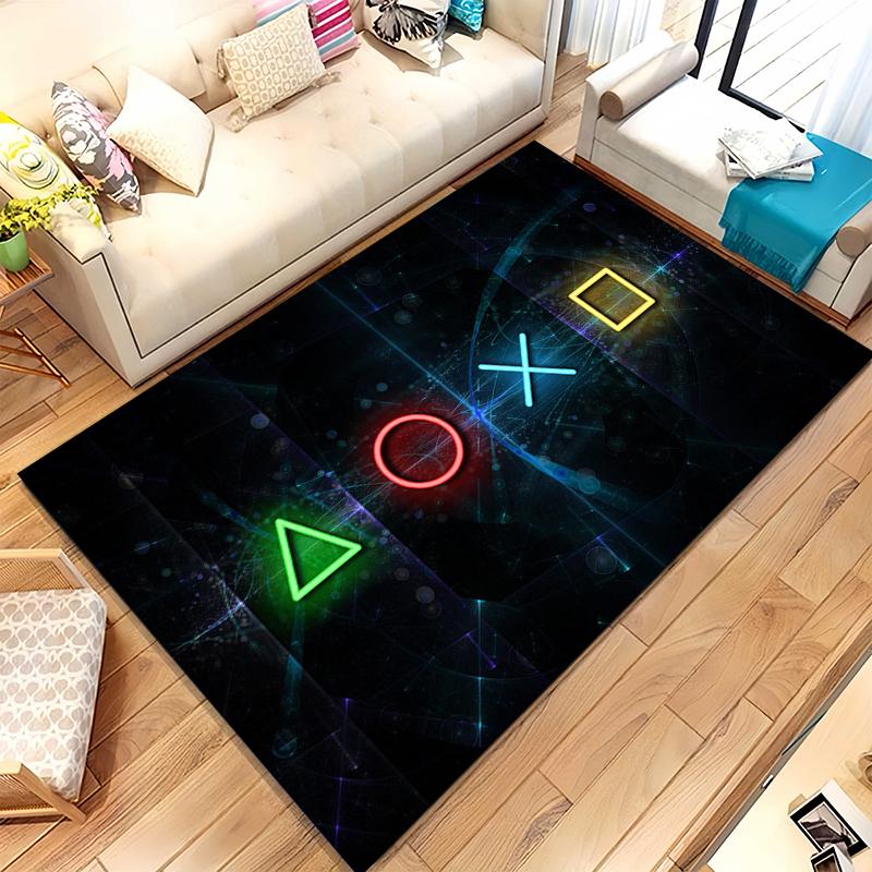 Cartoon Game Gamer Zone Controller Logo Living Room Non-Slip Area Rug Soft Carpet for Bedroom Playroom Sofa,Home Decor Doormat