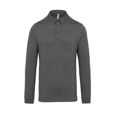 Mens Jersey Knit Long Sleeve Polo Shirt