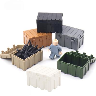 Military Accessories Can Be Put Dolls Assembled Clamshell Weapon Box Six-Color Optional Parts Toy Building Block