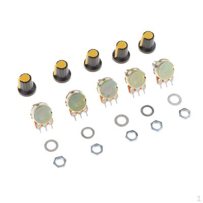 5 Pieces 10 3 Terminal Linear Taper Rotary Audio Potentiometer