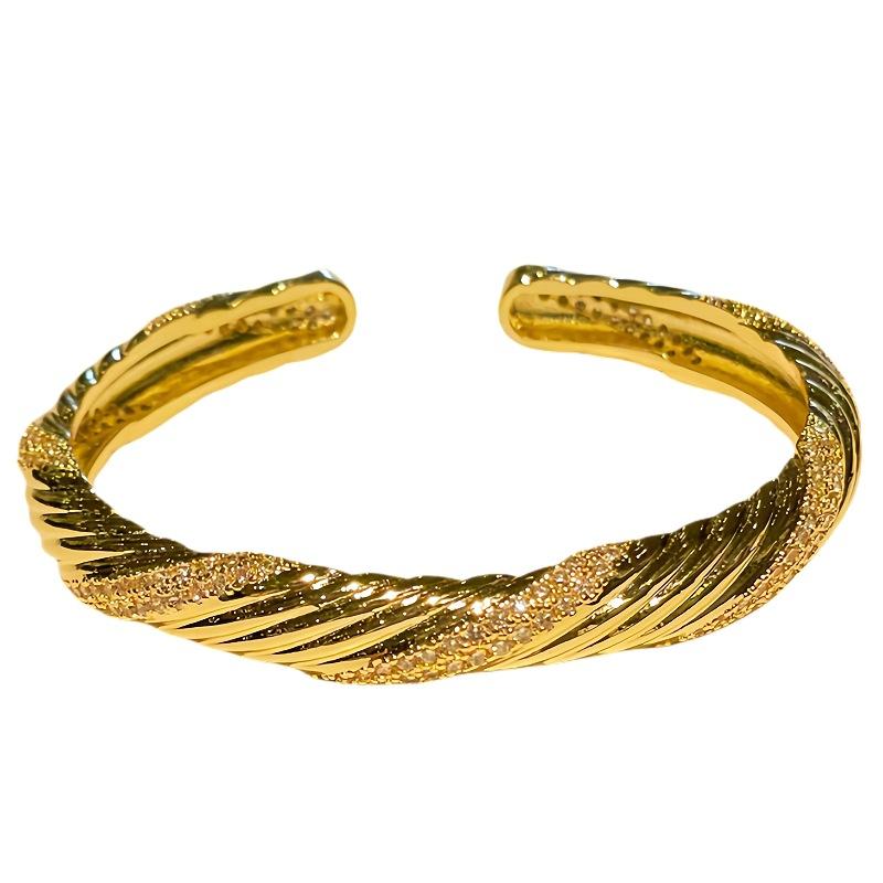 Year Of The Snake Snake Medieval French Retro Open Bracelet Heavy Industry Advanced Sensitive Zircon Niche Design Bracelet Female