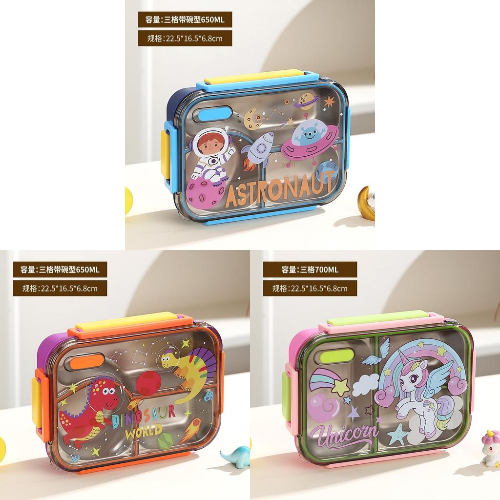 Cute Style Lunch Box With 3 Compartments For School And Office Use