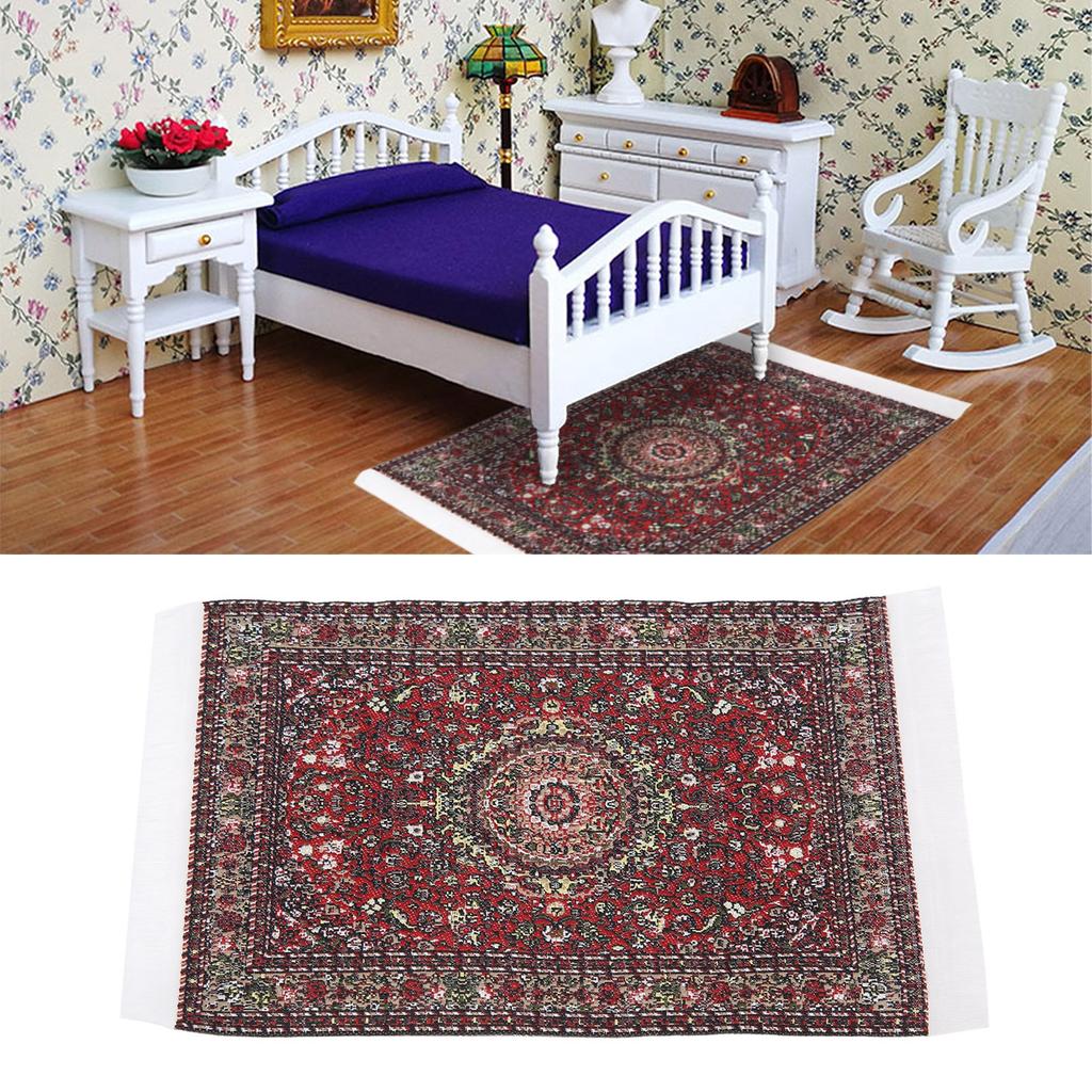 1:12 Dollhouse Woven Carpet Miniature Rug Doll House Decoration Kid Gift Accessories#3