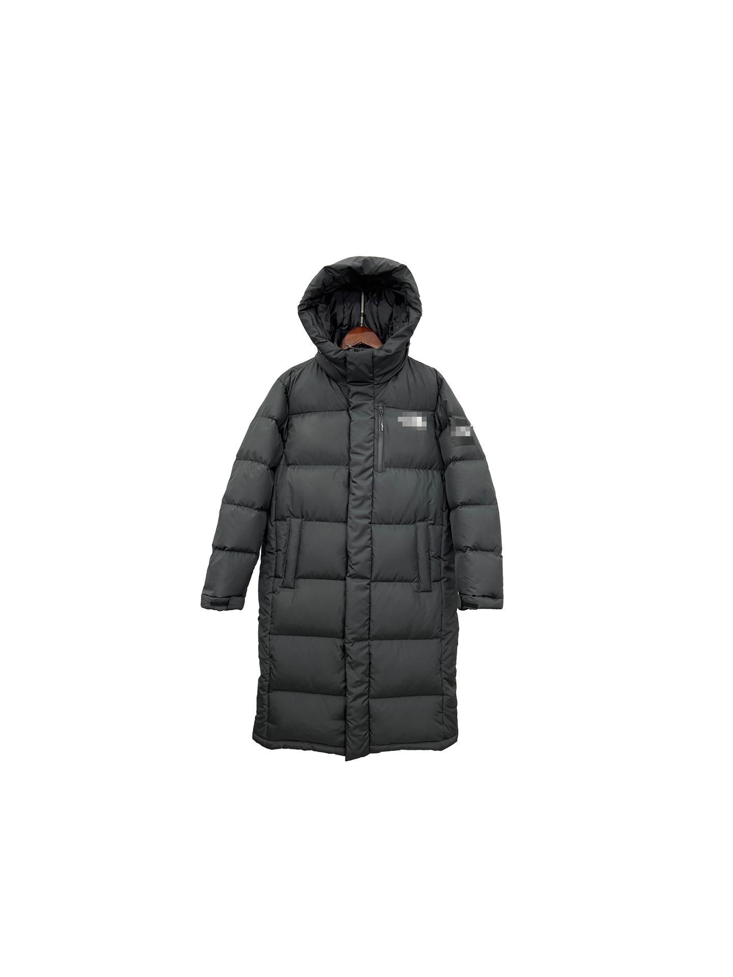 

North Black Quilted Winter Jacket: Casual, Thick, Long Down Coat with Hood, Windproof, Solid Color. XL