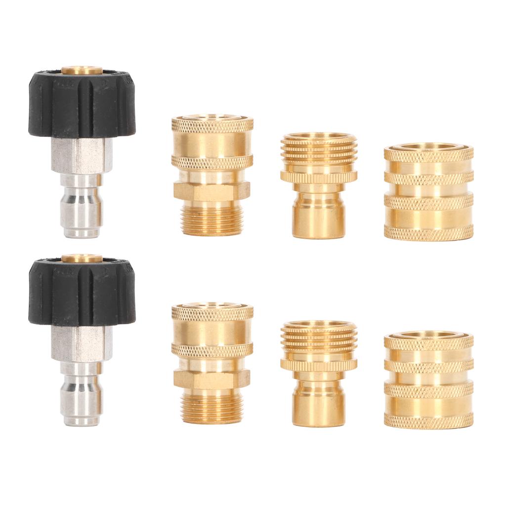 8pcs Pressure Washer Adapter Set Quick Coupler Fittings Metal Quick Connector for Car Washer