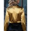 Fashionable Women’s Plain-coloured Shirt; Satin Two-tone Long-sleeved Top; Women’s Shirt