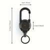 Retractable Heavy Duty Pull Reel Carabiner Key Chains Strong Steel Wire Rope Buckle Spring Key Ring Outdoor Sporty Keychain Tool