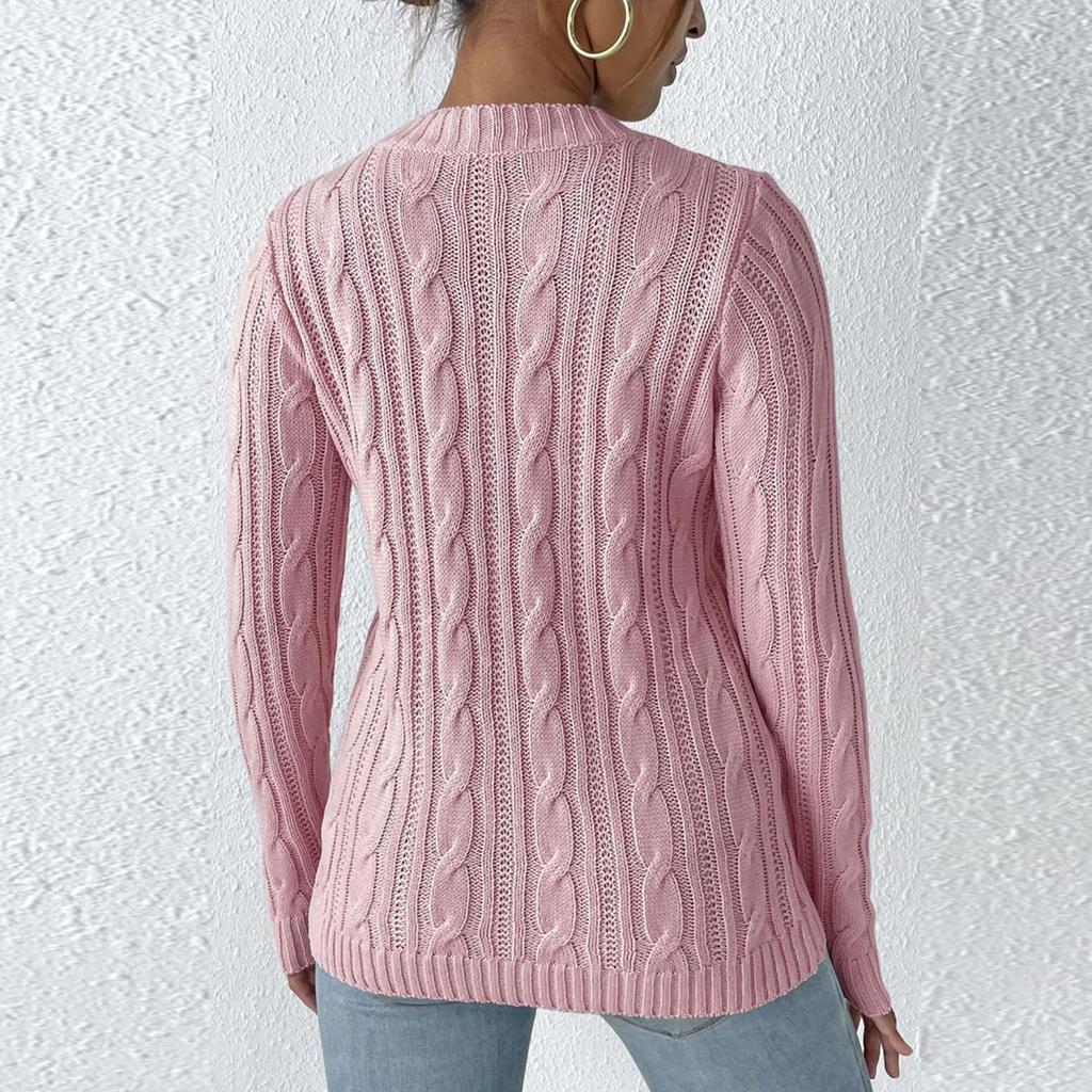 Women's Christmas Tree Snowflake Pattern Knit Sweater for Holiday Party and Winter Wear