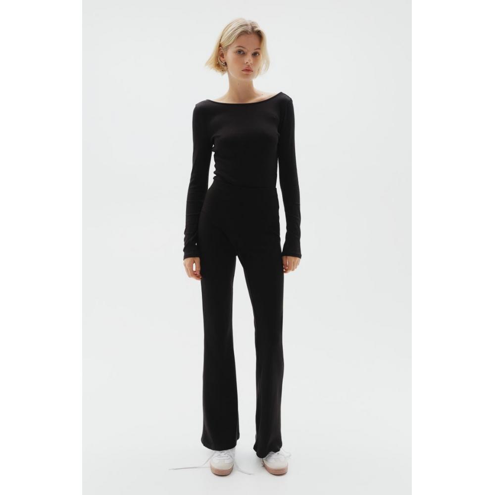 

Боди HM Scoop Back Ribbed Bodysuit Black