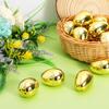 6-24pcs Golden Easter Eggs Plastic Fillable Egg Easter Egg Hunt Game Prizes Home Decoration Supplies Kids Birthday Party Favors