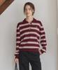 OURHOPE Multi-Stripe Collared Knit - Burgundy