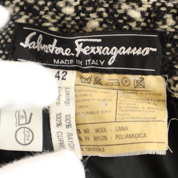 Salvatore Ferragamo Made In Italy Midi Length Wool Blend Skirt 42 Women Used