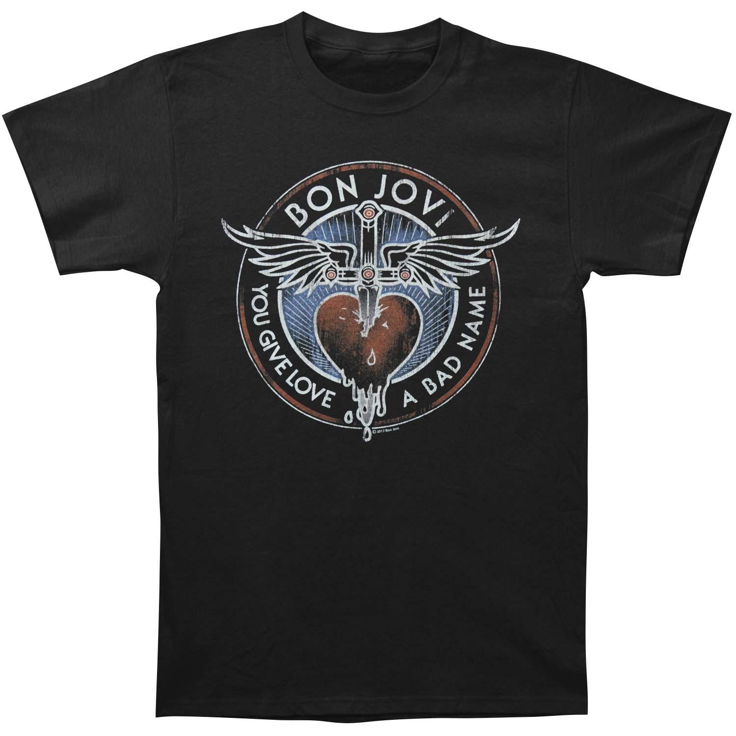 Boys  Bon Jovi Badname T-shirt Youth Medium Black 2XL