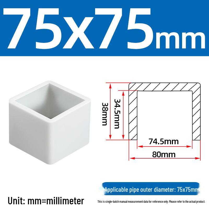 Silicone Anti-slip Chair Leg Cap - Heat Resistant, Square Rubber Sleeve for Steel Pipe with Protective Electroplated Finish