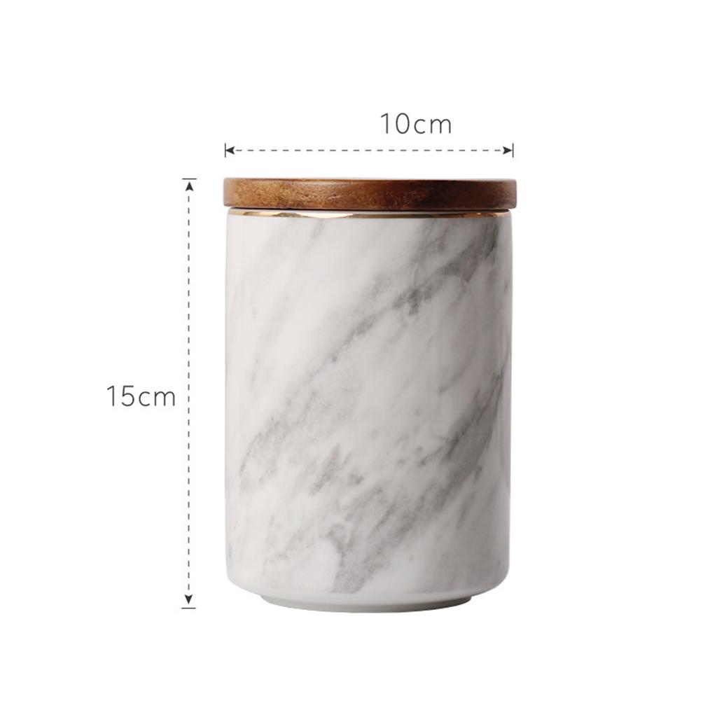 Nordic Marbling Sealed Jar with Lid Ceramic Storage Box Coffee Scented Tea Ornaments -