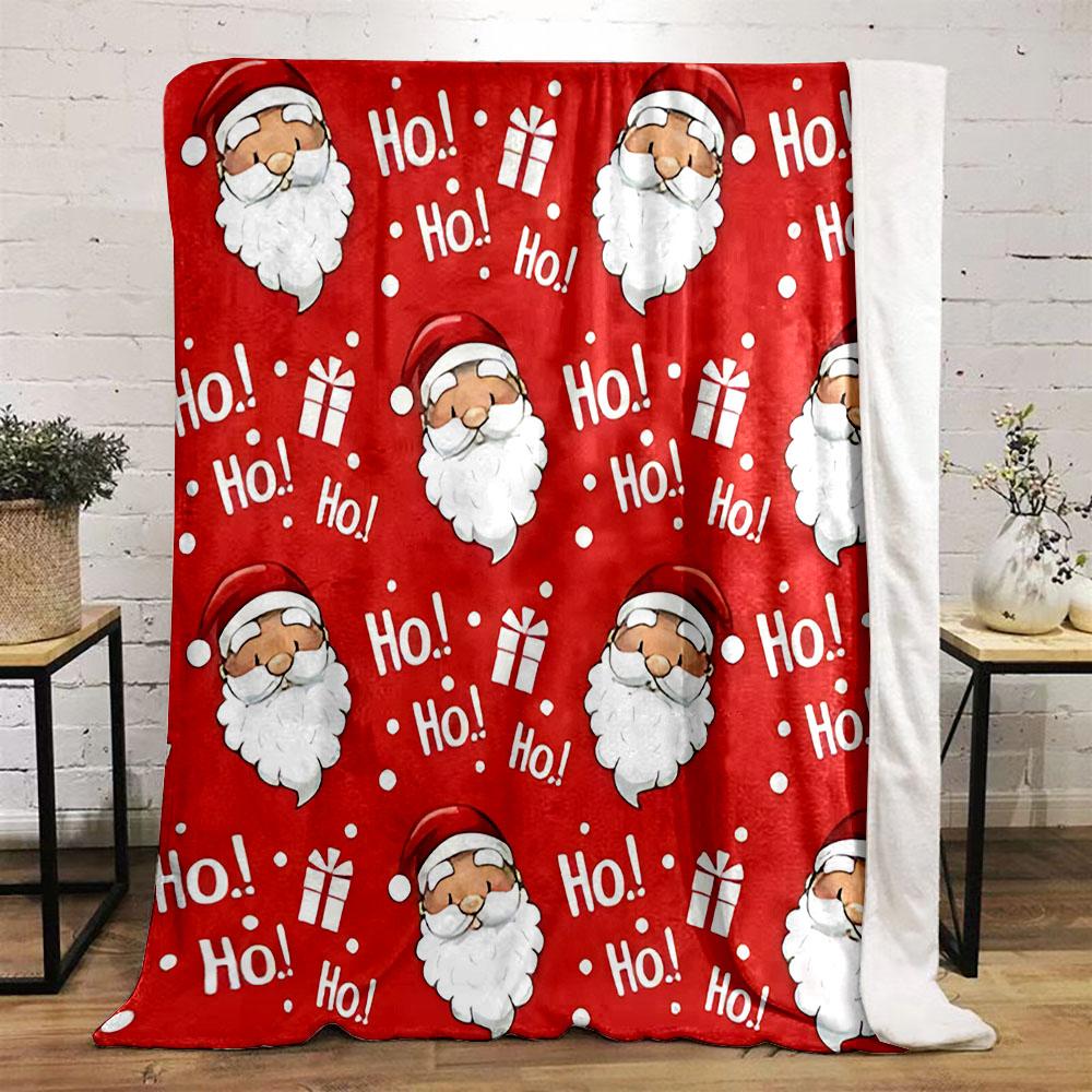Santa Claus Pattern with Gifts Patterned flannel blanket perfect for the bedroom living room, sofa, or a little nap