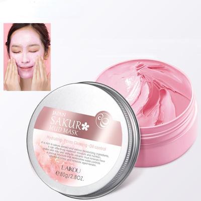 LAIKOU Cherry Blossom Mudamask 80g Smear-tüüpi mudamask pooride puhastamiseks Nahahooldus Niisutav ja niisutav