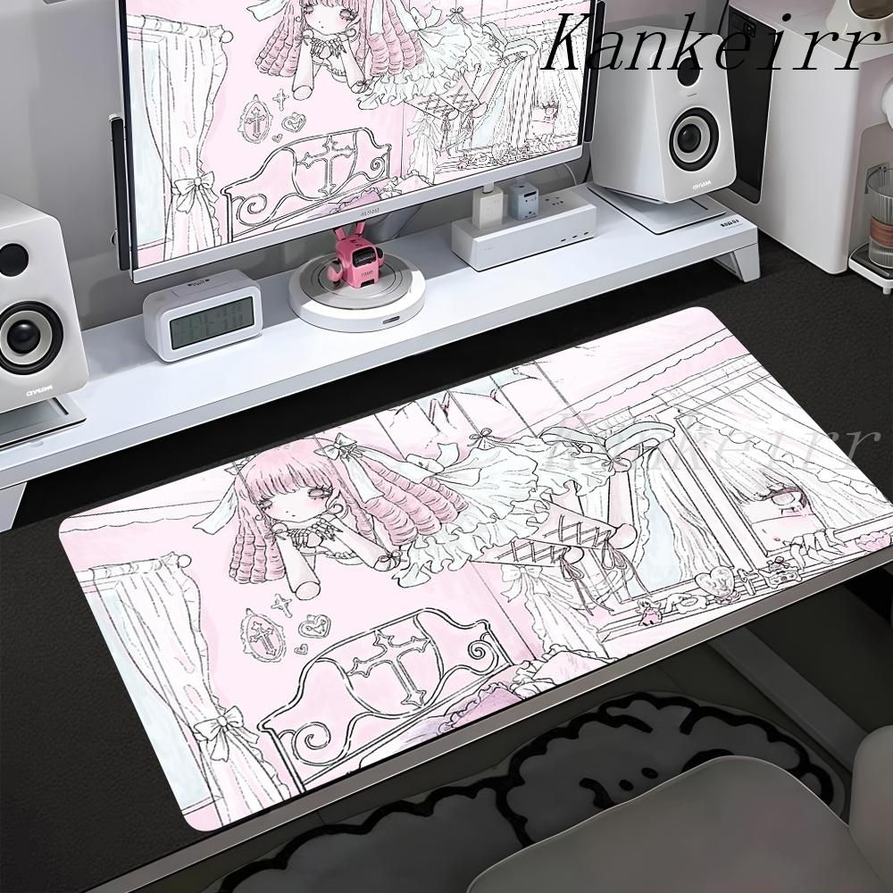 Anime Kawaii Rosa Mädchen PC Gaming Mauspads Beste Freunde Computer Büro Zubehör Große Gamer Rutschfeste Tastatur Erweiterungsmatten