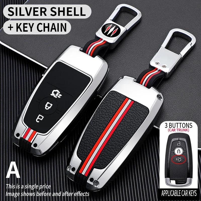 2/3/4/5Bt Metal Car Key Cover Fob Case Shell For Ford Edge Fusion Mustang Explorer F150 F250 F350 Ecosport Mondeo Mustang Ranger