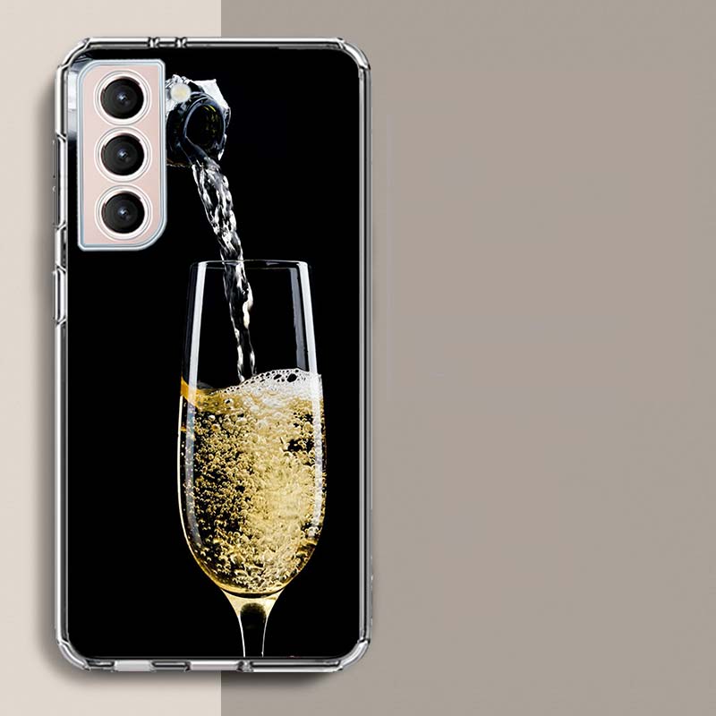 Open Champagne to Celebrate Phone Case For Samsung Galaxy S25 Edge S24 S23 FE S21 S20 S10 Plus S22 S26 Ultra Cover Clear Cases T