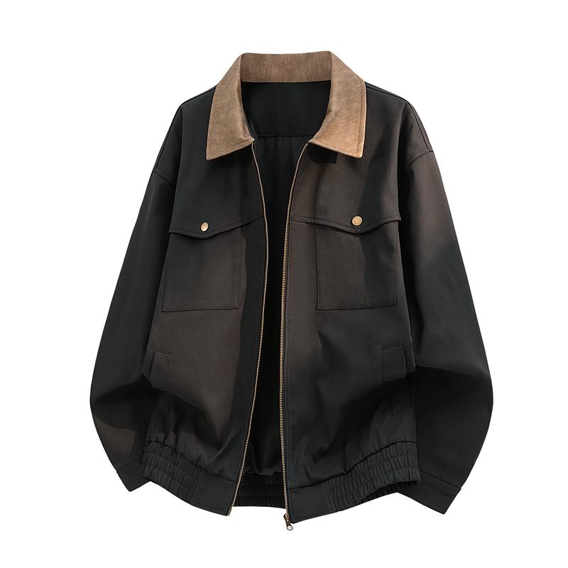 Casual Fashion Versatile Retro Jacket Men s Casual Jacket L чёрный