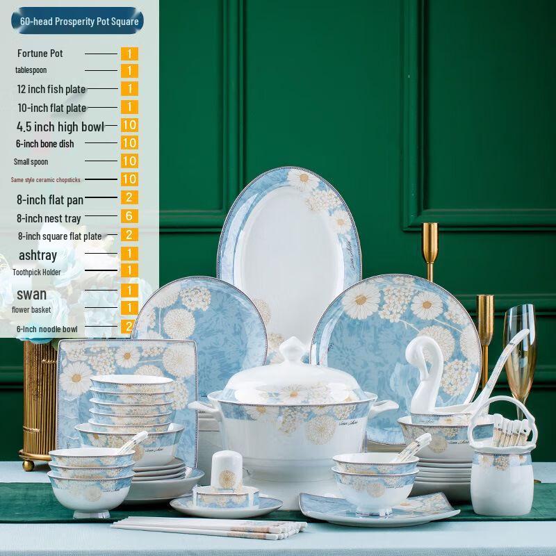 Xuankunpai Chinese Style Ceramic Dinnerware Set