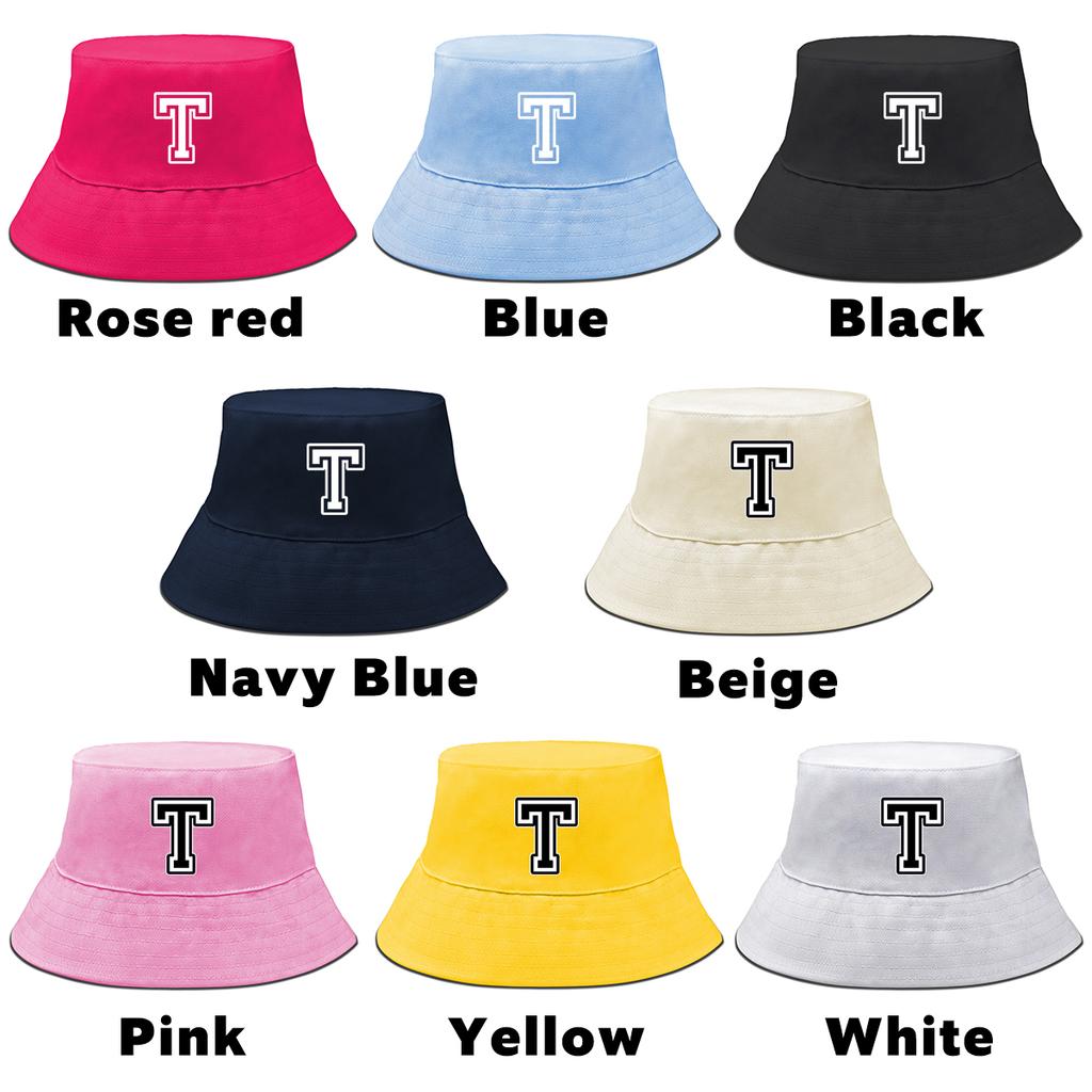 Initial Letter A-Z Print Bucket Hat Candy Color Hats Autumn Hats For Woman Slouchy Sun Hat Ideal Choice For Outdoor Activities