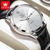 OLEVS Men's Watches Casual Fashion Original Brand Quartz Wristwatch for Man Waterproof Leather Strap Simple Trend Dress Date