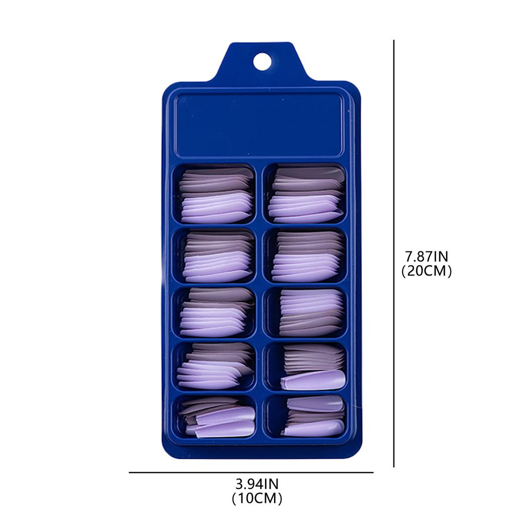 100Pcs UV Gel Acrylic Coffin Fake Nails Full Cover Manicure Nail Tips False