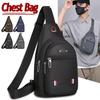 Chest Bag for Men Canvas Sport Crossbody Men Shoulder Bag Mobile Phone Chest Bag