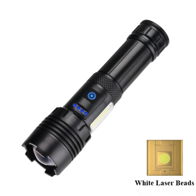 Super Bright XHP50 Powerful Led Flashlight Power Bank Torch Light USB Rechargeable Camping Tactical Flashlights with COB Lamp