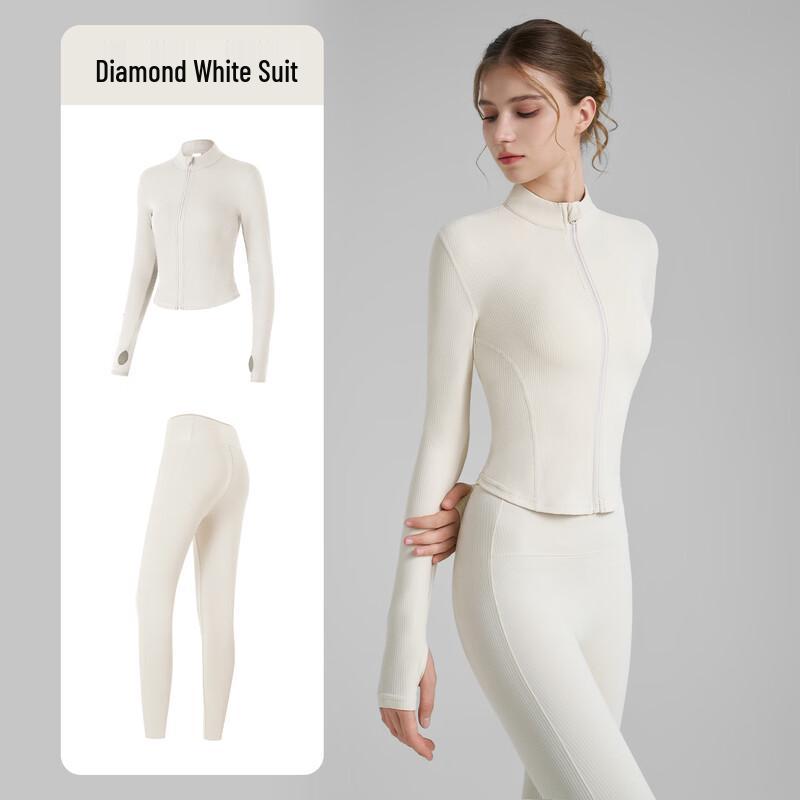 

Women s Ribbed Fitness Set with Zip Jacket M