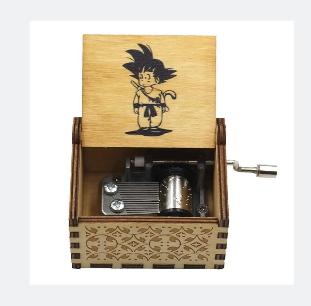 ***Caixa de Música Top de Madeira com Manivela Manual Dragon Ball Presente de Halloween Natal Aniversário Ano Novo