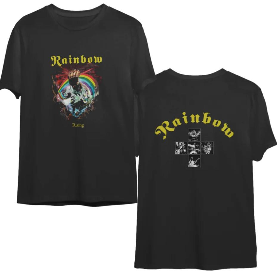 Rainbow '’Rising'’Double-Sided T-Shirt – Vintage Rock Band Tee