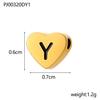 CARLIDANA Stainless Steel Alphabet Pendant Jewelry Accessories Gold Plated Black Letter Charm Heart Initial Beads for Jewelry