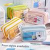 1Pc High-Value Transparent Pen Bag Large Capacity Simple Korean Version Multi-Functional Student Stationery Storage Bag