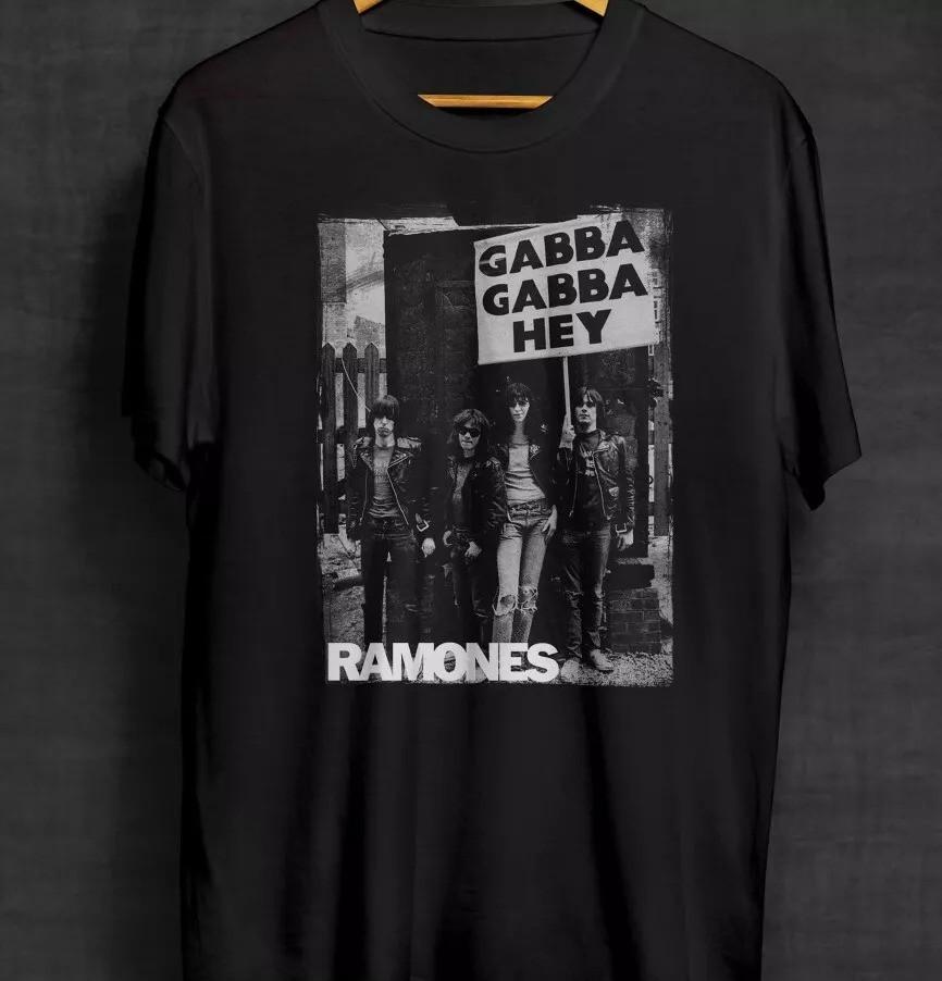 Gabba Gabba Hey Black T-Shirt, Ramones, Band Shirts, Punk Rock Unisex T-Shirt XXXL