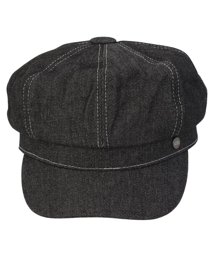 Yunibeosyeolkemiseuteuli Black Denim Logo Newsboy Cap