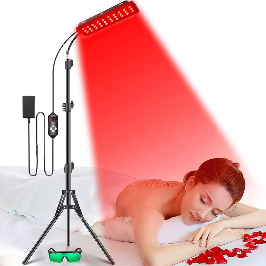 New Custom Floor Stand Lamp - Single/Double Head Red Light Therapy with Timer, 100 Lights